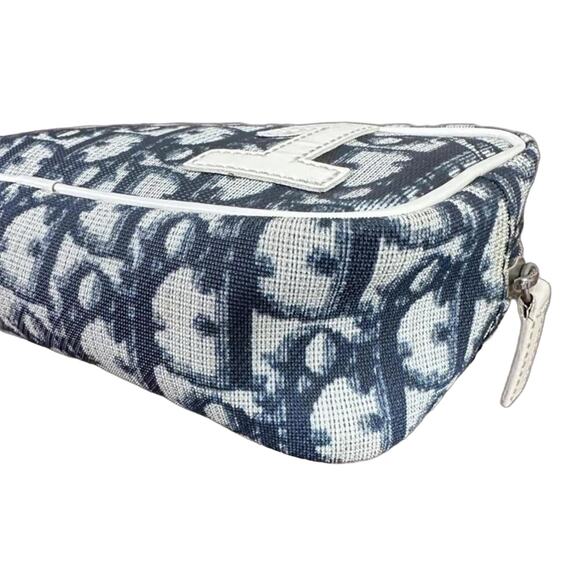 Christian Dior Trotter No. 1 Navy & White Cosmetic Pouch Bag (CDXX125) - Picture 2 of 15
